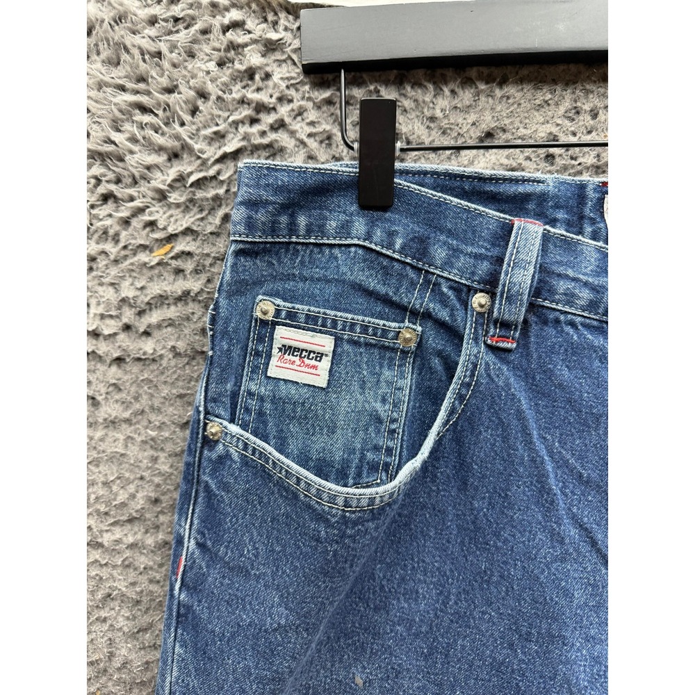 Vintage Y2k Mecca Relaxed Fit Straight Denim Jeans Blue Medium Wash Mens Size 34 - Picture 4 of 16